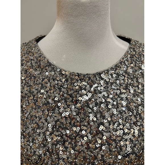 OPT by Anthropologie Glam Oversized All Over Sequin Long Sleeve Mini Dress Small - Picture 4 of 9